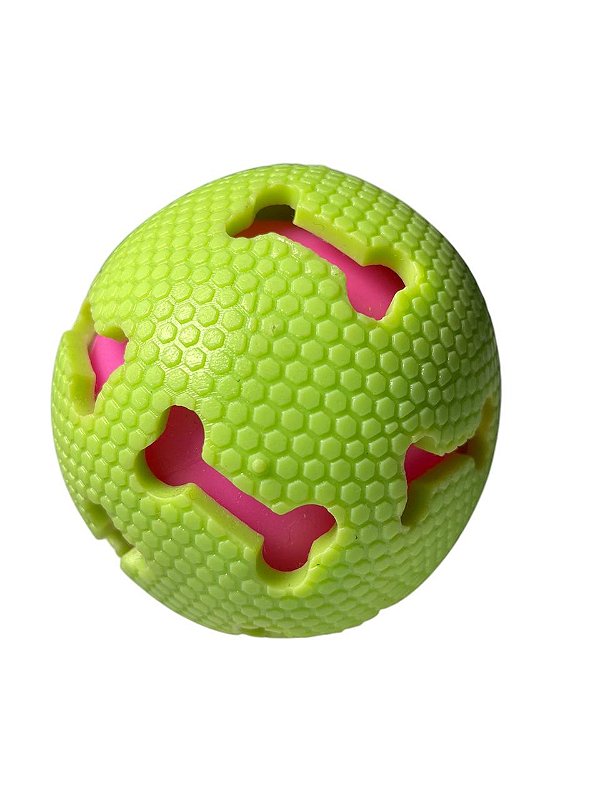 Brinquedo Mordedor Bola Ossinho para Cães com Apito Sonoro