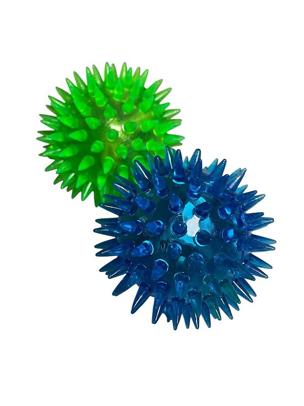 Brinquedo Bolinha Ouriço para Cães e Gatos com Led e Apito Sonoro