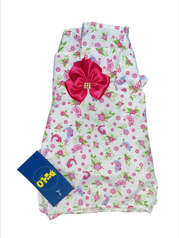 Vestido Verão para Cães/ Estampa: Flor / Tam P