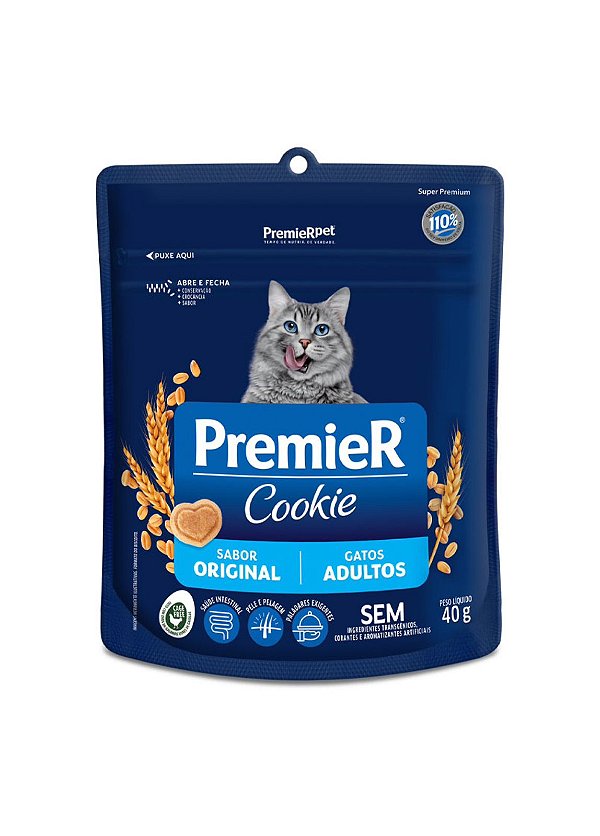 Petisco PremieR Cookie Gatos Adultos sabor Original 40g