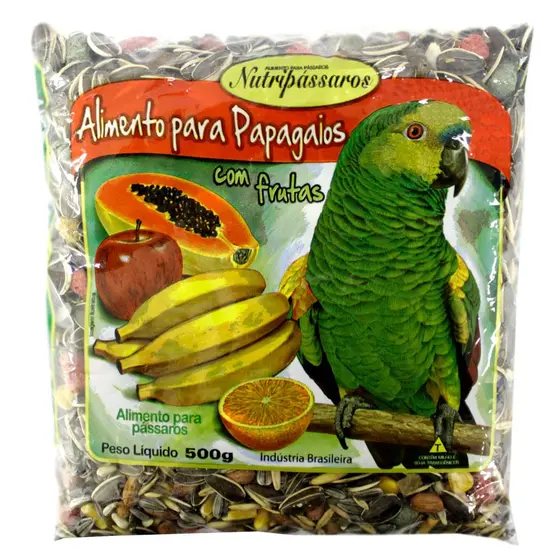Mistura para Papagaios com Frutas Nutripássaros 500g - Nutripassaros