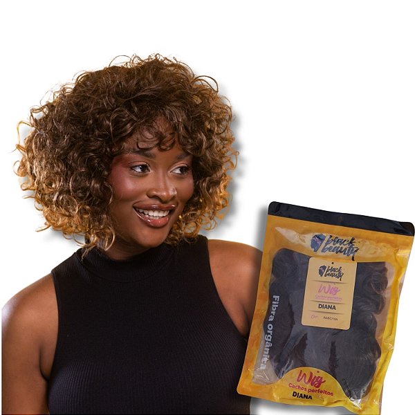 Peruca Wig de Fibra Sintetica Diana 25cm Black Beauty