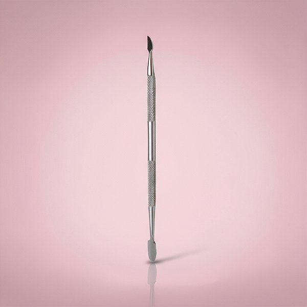 Espátula Dupla para Raspar e Empurrar Cutículas Aço Inox 14cm NYBC Beauty