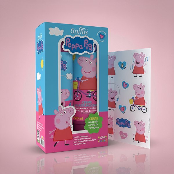 Kit Shampoo sem Embaraço e Creme Multifuncional Peppa Pig Griffus