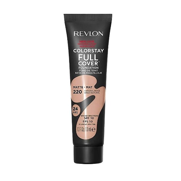 Base Líquida Matte ColorStay Full Cover FPS10 cor Natural Beige 220 Revlon