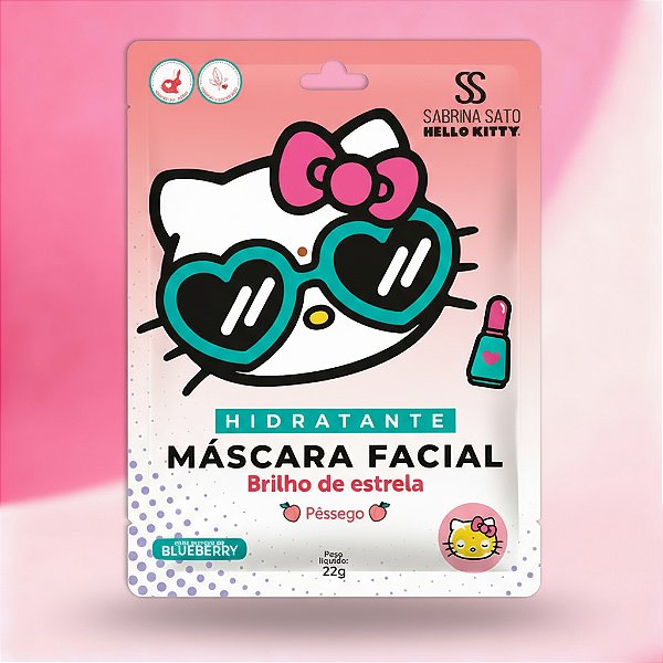 Máscara Facial Hidratante Pêssego Sabrina Sato Hello Kitty