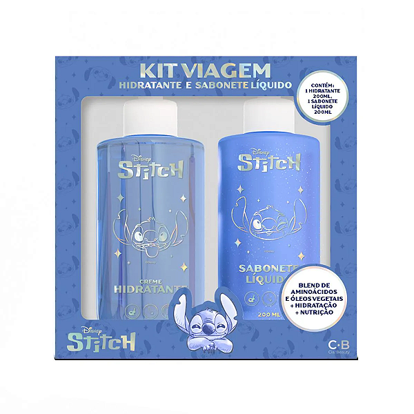Kit Viagem Hidratante Corporal e Sabonete Líquido Corporal - Stitch Disney 120ml cada