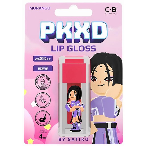 Lip Gloss Morango PK XD by Satiko Cia Beauty 4ml