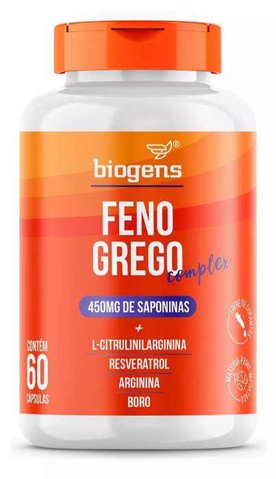 Feno Grego Complex, Citrulina, Arginina, Boro, Resveratrol, 60 Cápsulas, Biogens