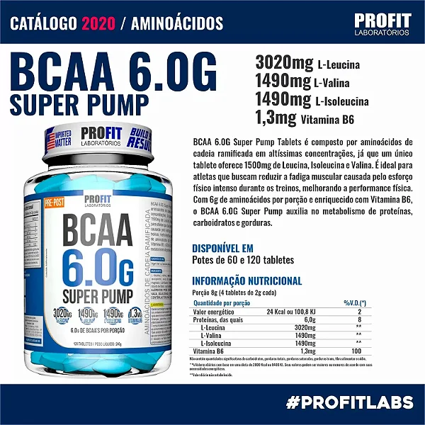 BCAA 6.0 Super Pump – Profit – 60 Tabletes