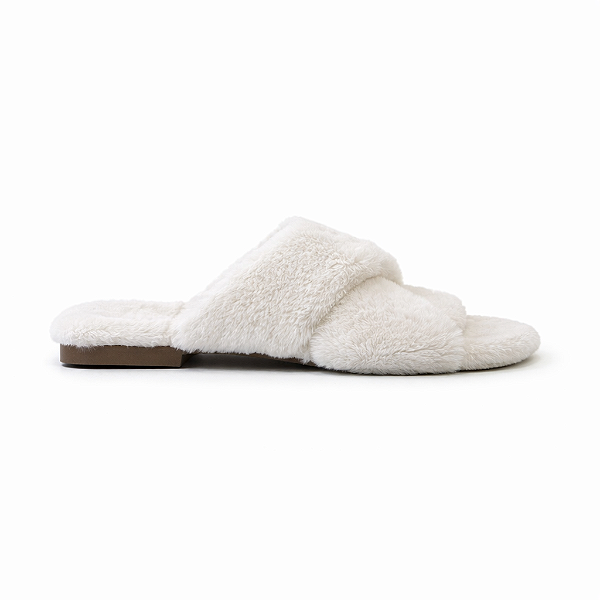 Chinelo de Pelo, Feminino Puff - Off White