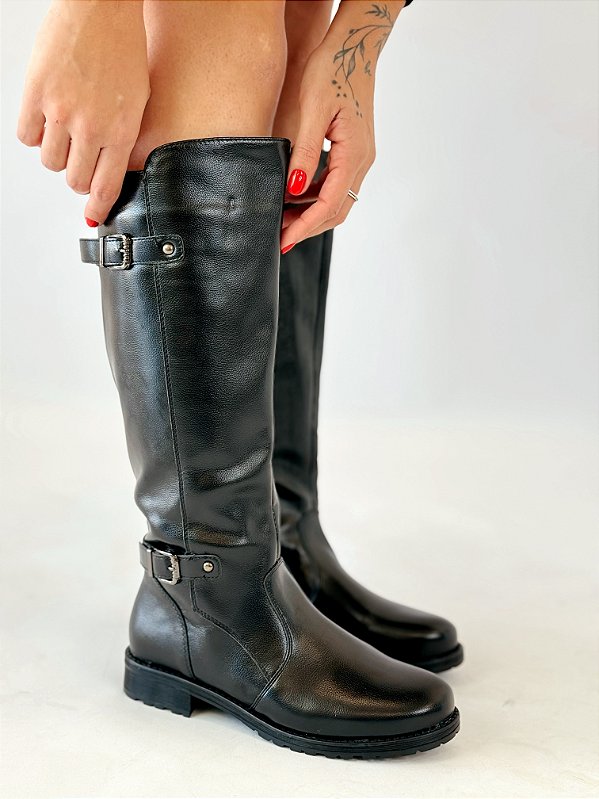 Bota Femina Cano Alto Lara - Preta