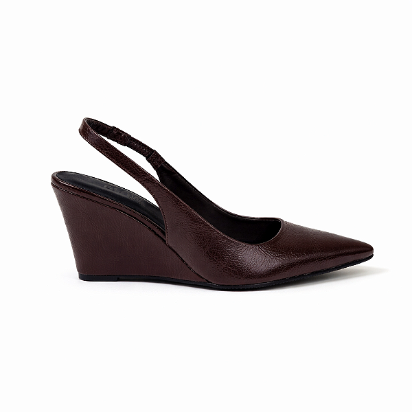 Scarpin Slingback Feminino Elara – Café Bico Fino