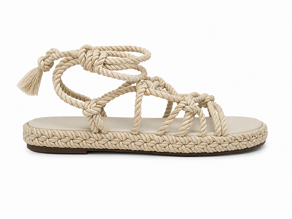 Rasteira Feminina em Corda Saori – Off White