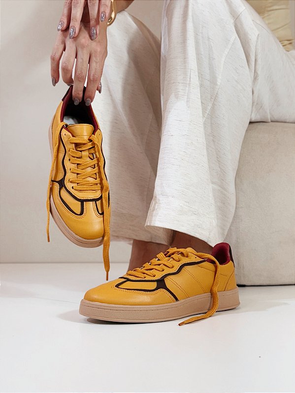 Tênis Feminino Jess – Mostarda / Marsala