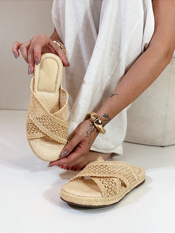 Flatform Feminina Aisha – Palha Natural