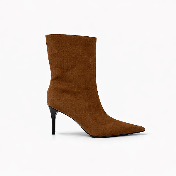 Bota Feminina Sorrento – Café Cano Médio Salto Fino