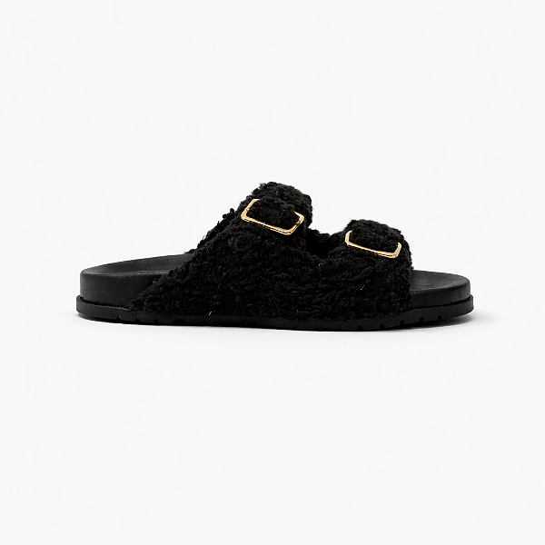 Chinelo Feminino Mel – Preto com Fivelas