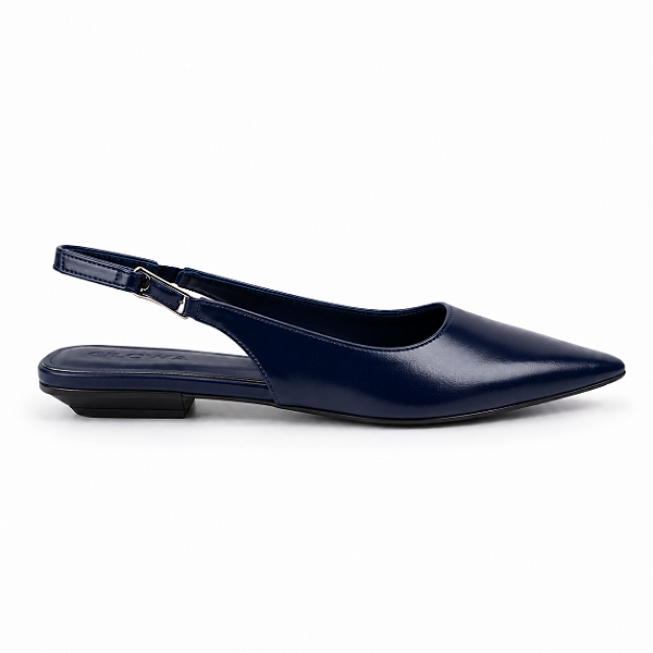 Slingback Feminino Lorena – Azul Marinho Bico Fino