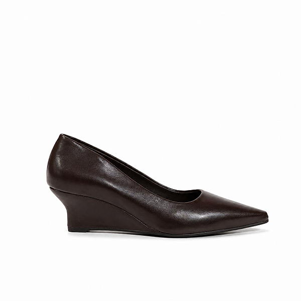 Scarpin Sami – Café com Salto Anabela 5cm | Glow Store