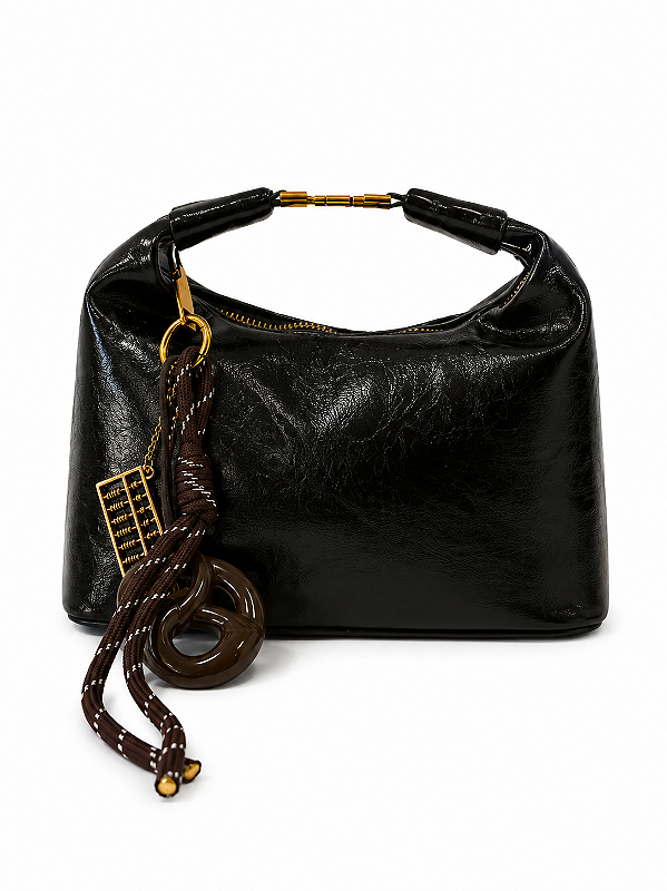 Bolsa Feminina Dominique – Preta Pequena com Alça Transversal | Glow Store