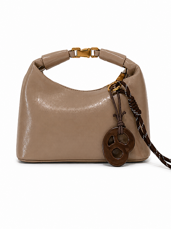 Bolsa Feminina Dominique – Amêndoa Pequena com Alça Transversal | Glow Store