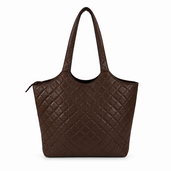 Bolsa Feminina Charlotte – Café Grande com Alça de Ombro | Glow Store