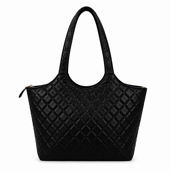 Bolsa Feminina Charlotte – Preta Grande com Alça de Ombro | Glow Store