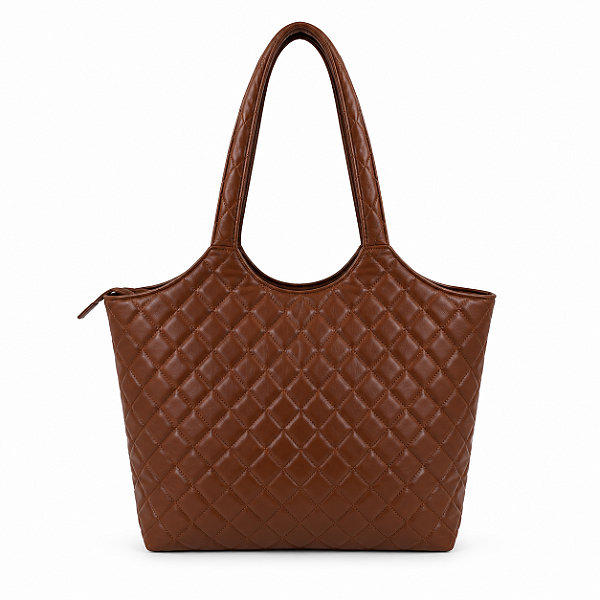Bolsa Feminina Charlotte – Caramelo Grande com Alça de Ombro | Glow Store