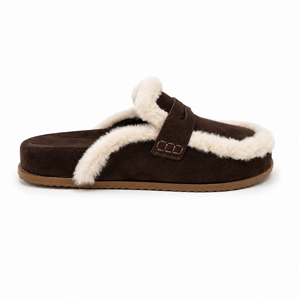 Clog Feminino Lara – Café com Off White | Glow Store