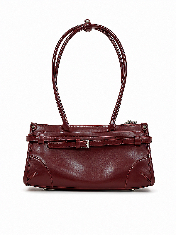 Bolsa Feminina Priscila - Marsala Estruturada com Chaveiro