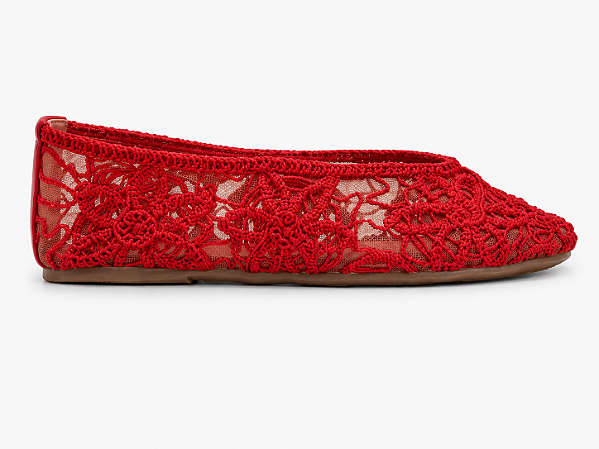 Sapatilha Feminina Salina - Vermelho Ferrari em Renda