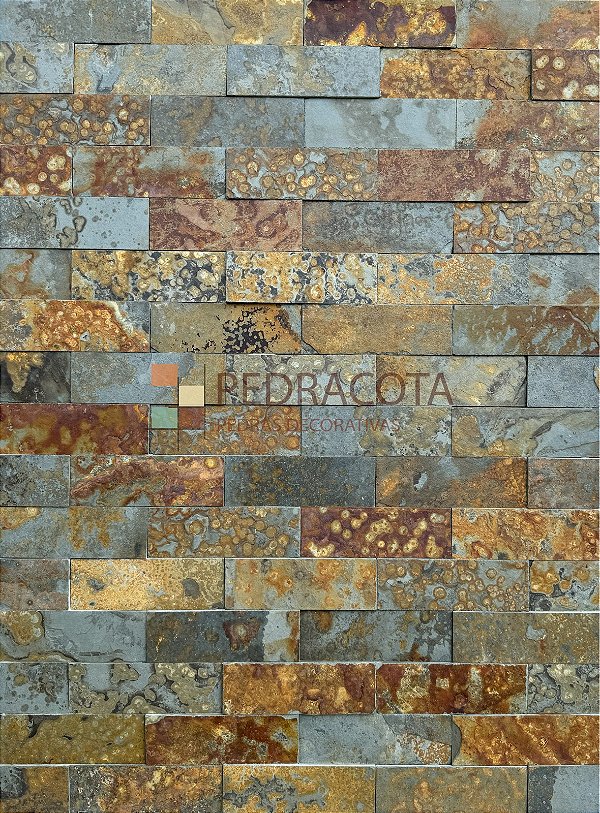 Ardósia Ferrugem Brick 7,5 x 23 cm (m²)