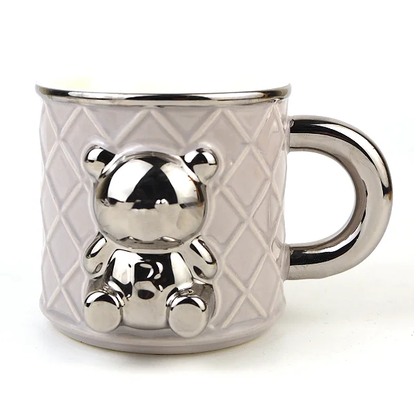 Caneca de Cerâmica Urso Cromado