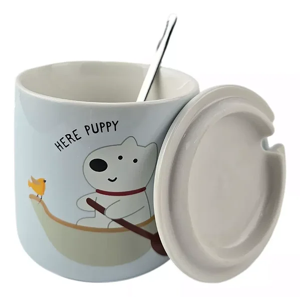 Caneca com Colher Cachorrinho