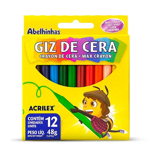 Giz de Cera 12 Cores Acrilex