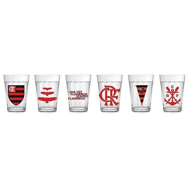 Jogo Copos Americanos Flamengo - 6 Unidades