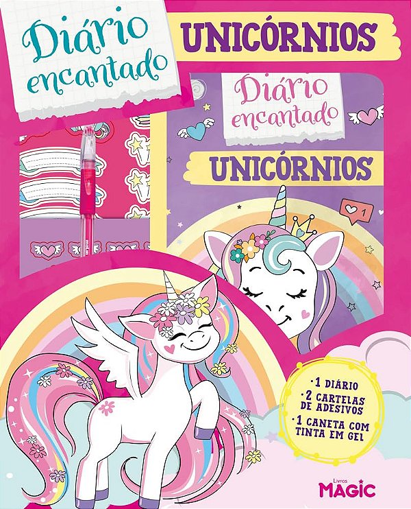 Kit Diário Encantado Unicórnios