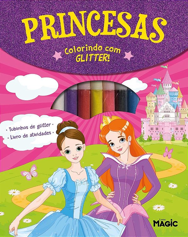 Livro Colorindo com Glitter Princesas