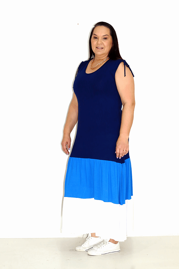 Vestido em Viscolycra Tricolor 3 Marias