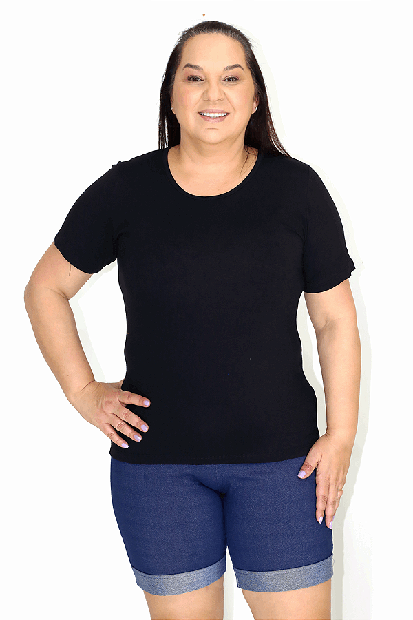 Camisa Básica em Viscolycra Tradicional Lisa