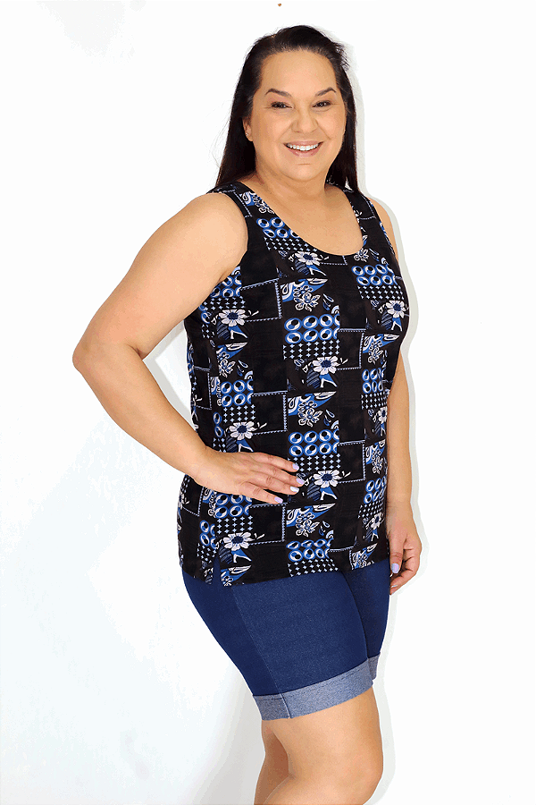 Regata em Liganete Estampada Tradicional