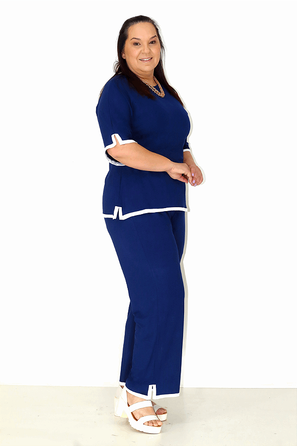 Conjunto em Viscolycra Lisa Pantacourt e Bata