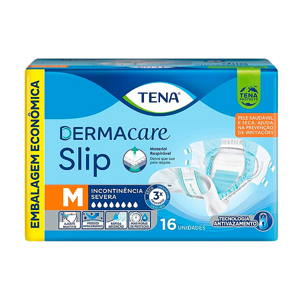 Fralda Tena Slip Dermacare Econômica Pacote C/16 Unidades