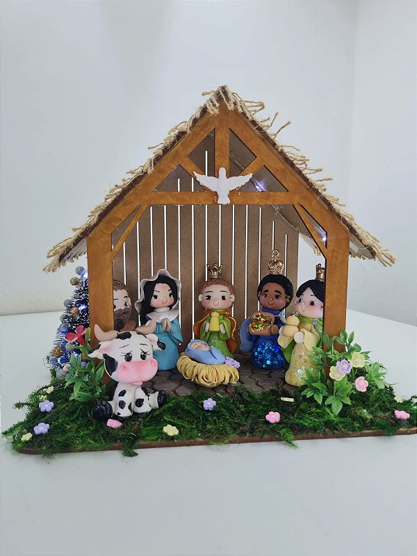 Casinha presépio em Mdf (Não acompanha os personagens e nem decoração , é uma sugestão de decoração)