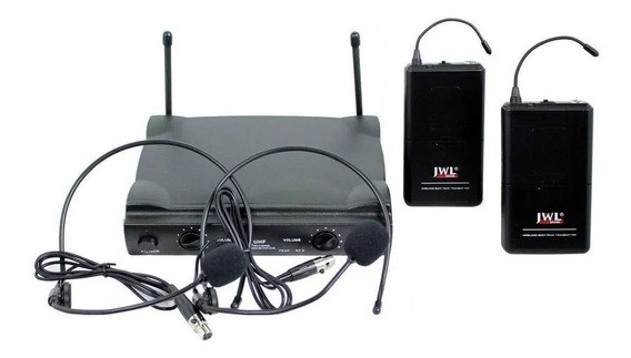 MICROFONE SEM FIO DUPLO DE CABEÇA JWL U585HH HEADSET
