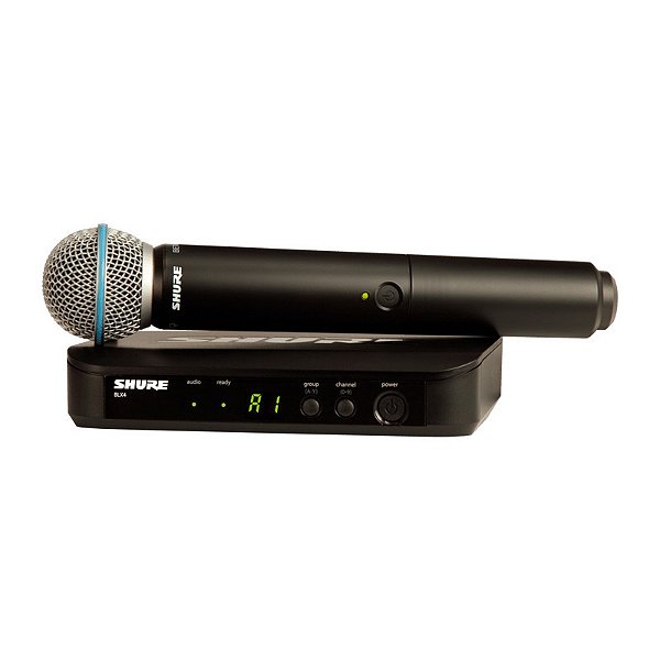 MICROFONE SEM FIO PROFISSIONAL SHURE DE MÃO BLX24/BETA58
