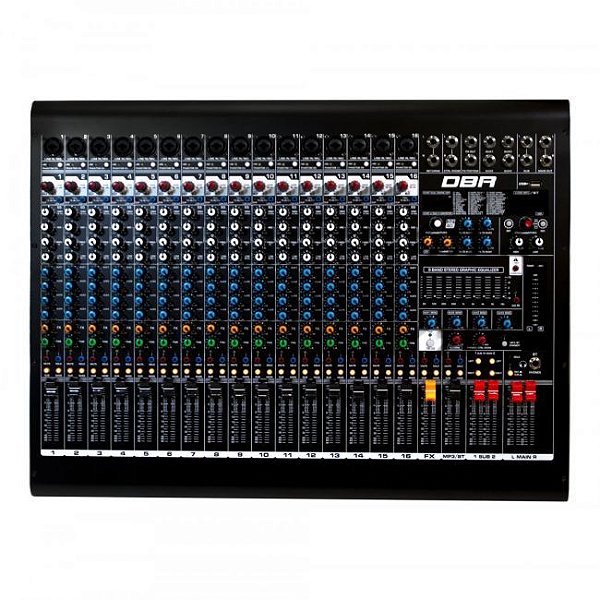 MESA DE SOM PROFISSIONAL 16 CANAIS DBR DM 16 USB