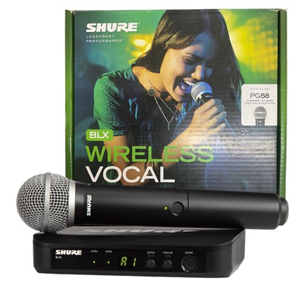 MICROFONE SEM FIO PROFISSIONAL SHURE DE MÃO BLX24/PG58