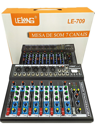 MESA DE SOM INTERFACE 7 CANAIS LELONG LE709